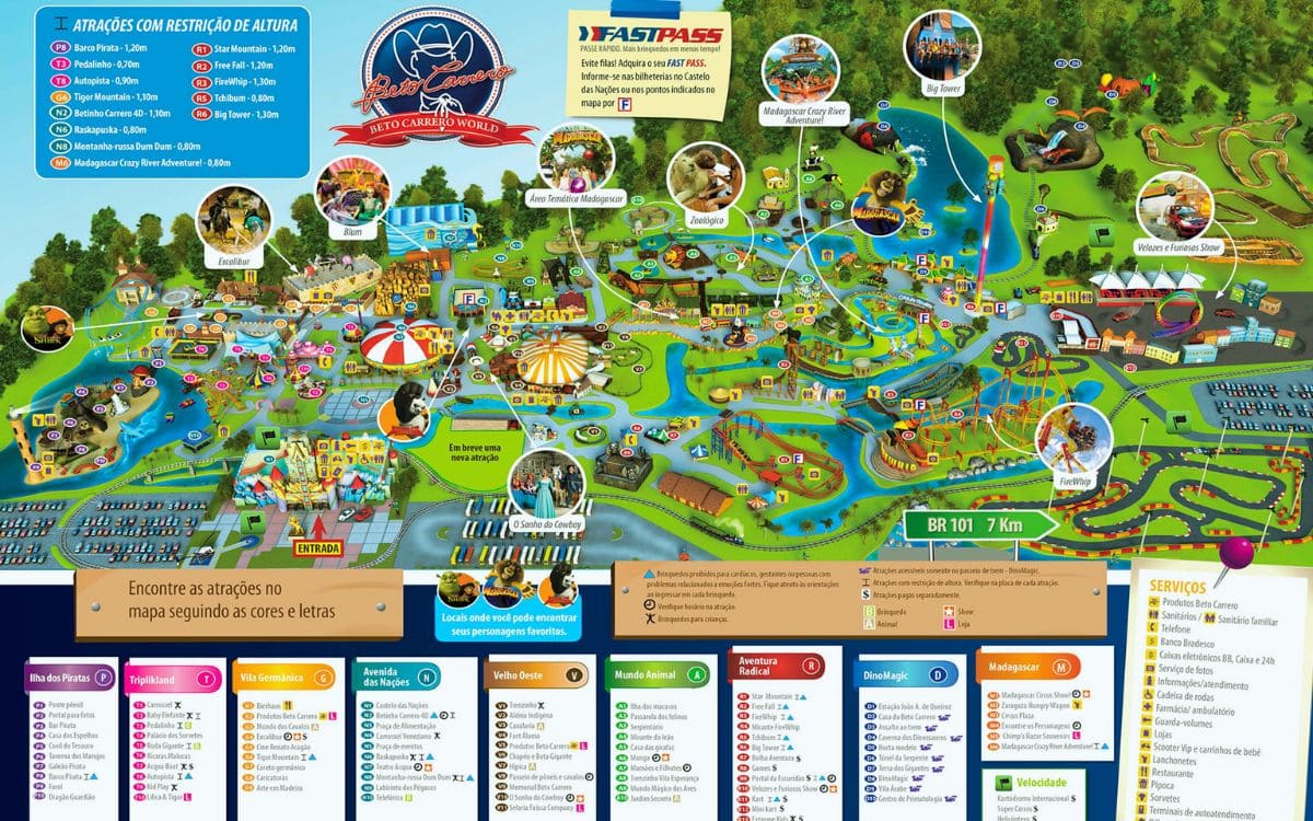 dicas para o beto carrero world: use o mapa do parque