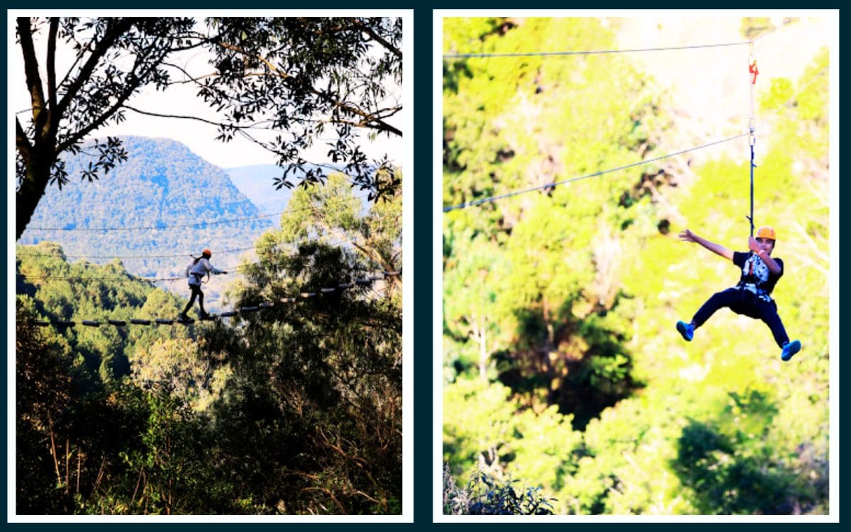 atrações alpen park: tirolesa